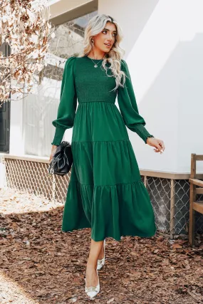 Anastasia Smocked Long Sleeve Maxi Dress