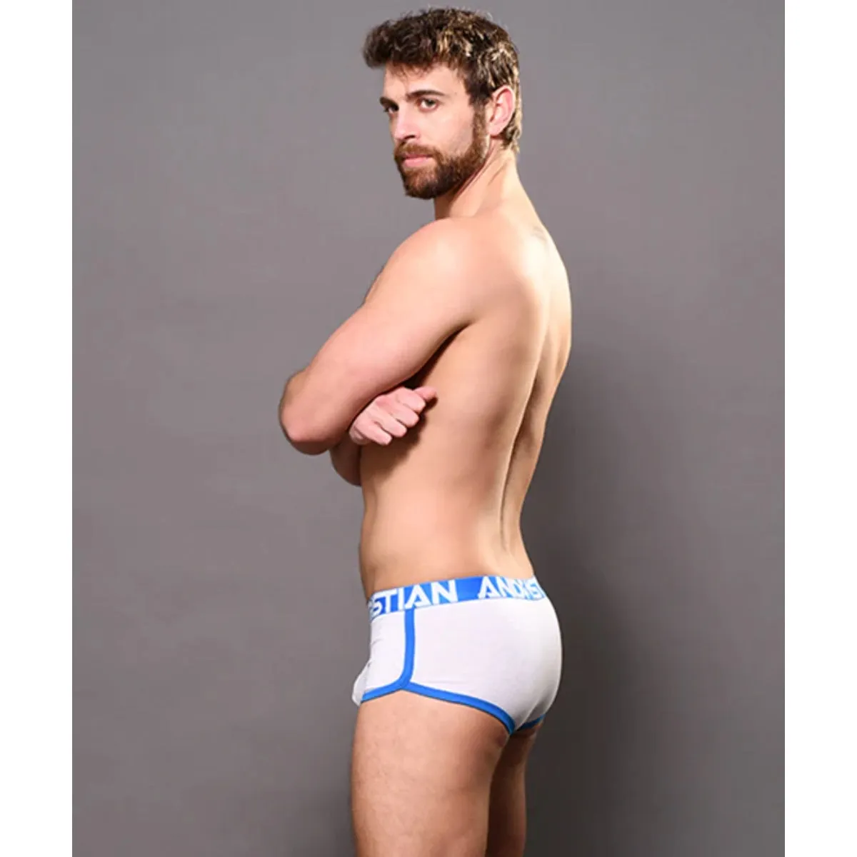 Andrew Christian CoolFlex Active Modal Boxer Trunk Blue Grey
