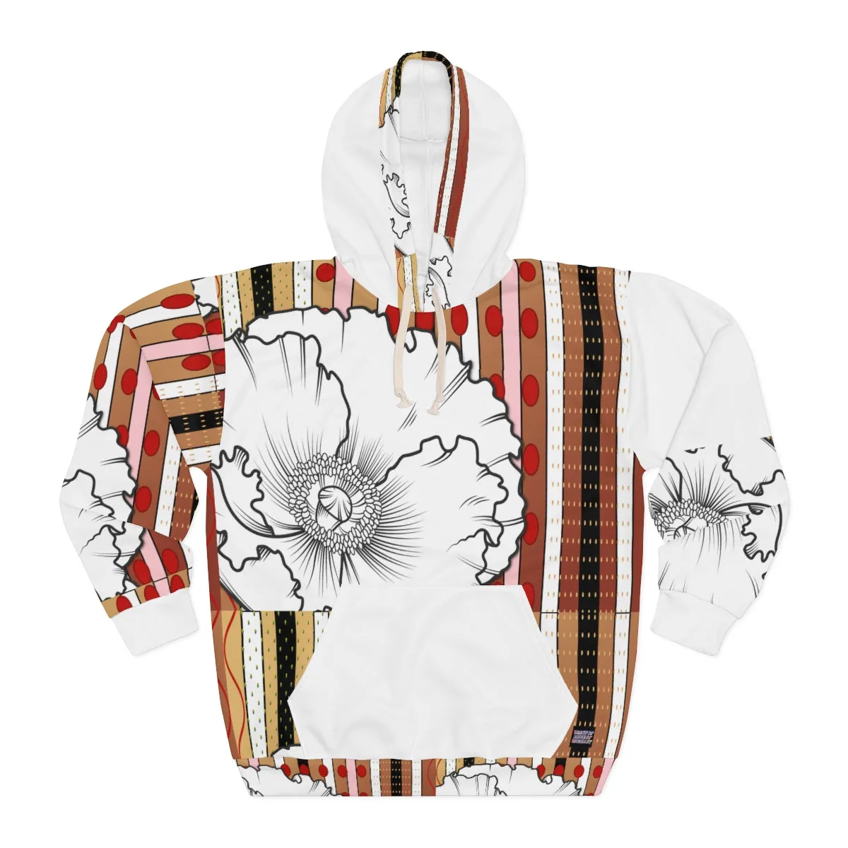 AOP Unisex Pullover Hoodie BLANC FLEUR