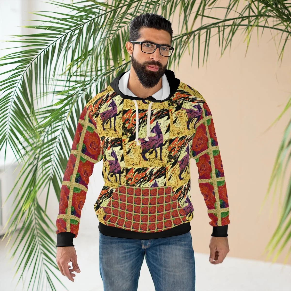 AOP Unisex Pullover Hoodie TIGER & THE ROSES