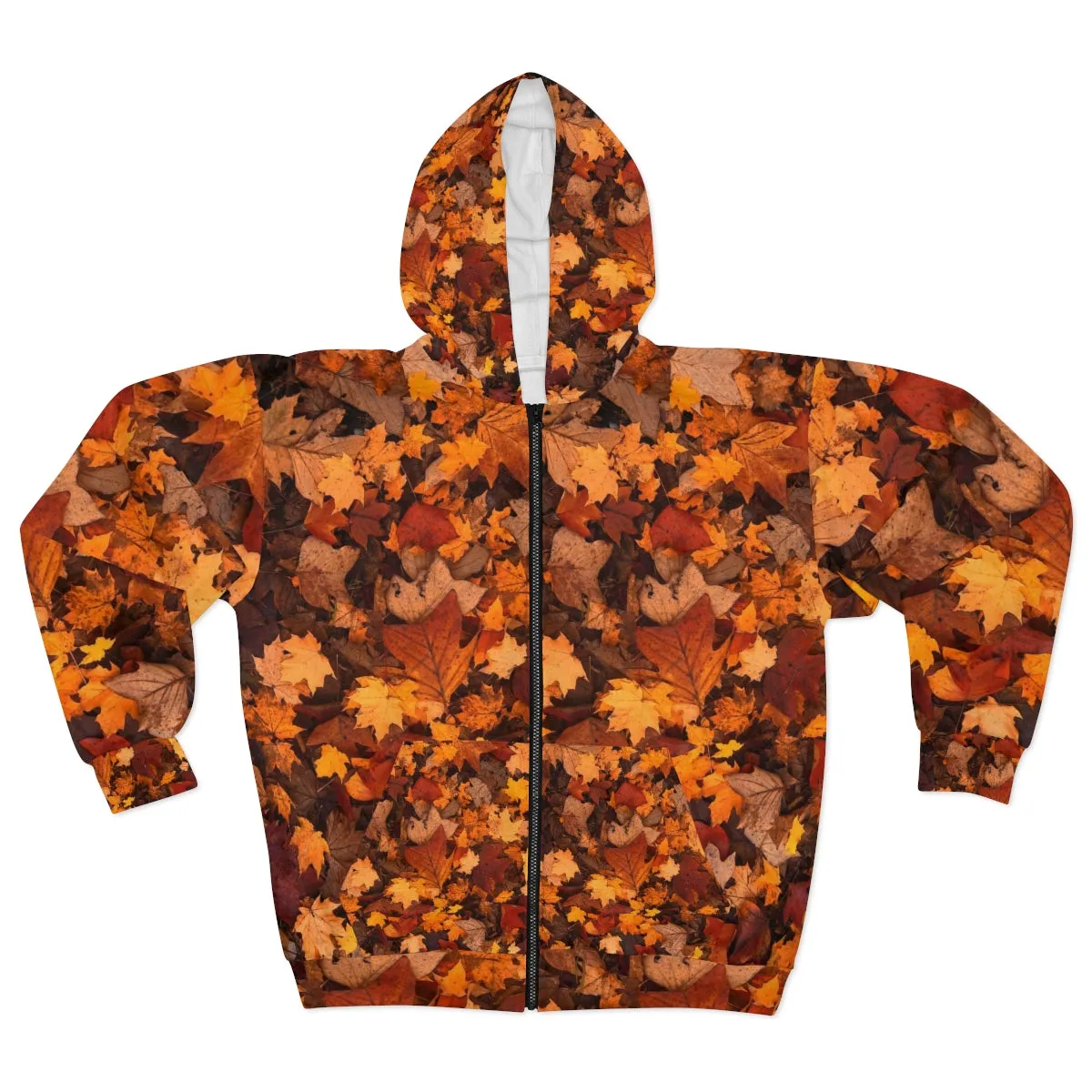 AOP Unisex Zip Hoodie with Autumn nature design