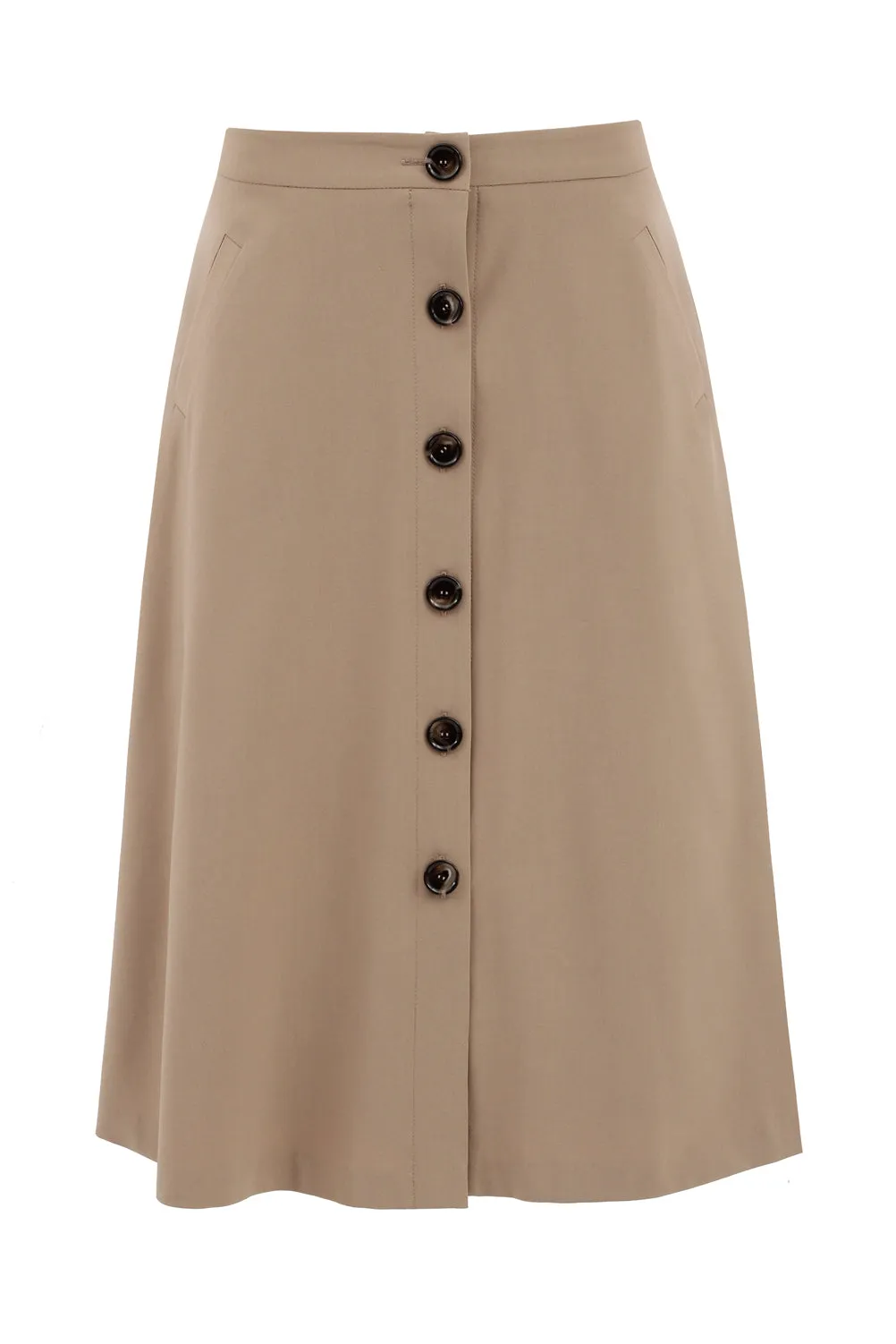 Beige Button Skirt