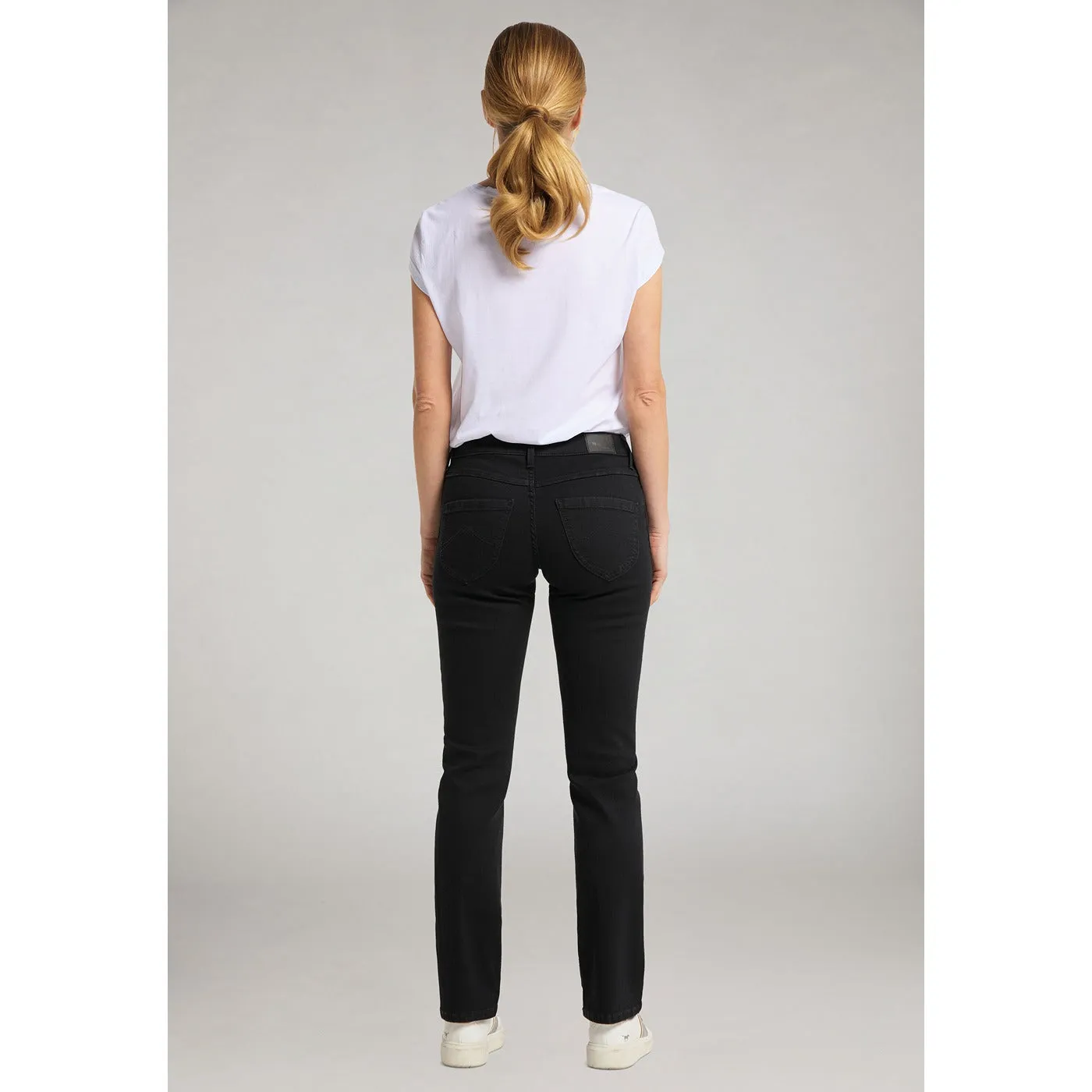 Black High Rise Straight Fit Jeans