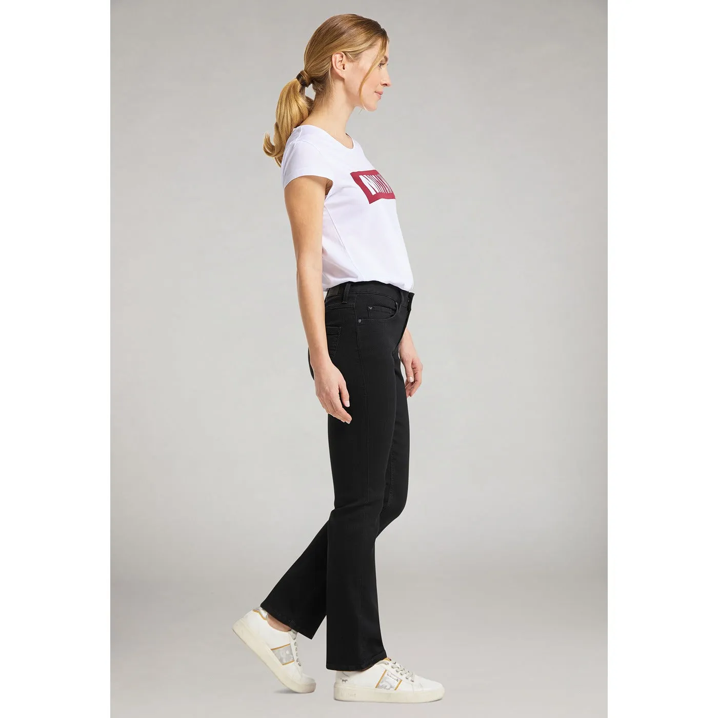 Black High Rise Straight Fit Jeans