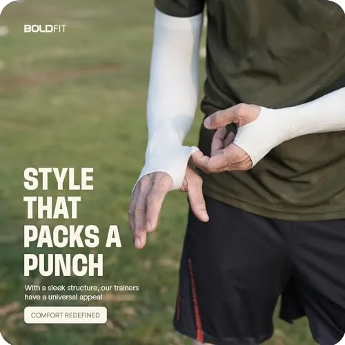 Boldfit Arm Sleeves for Men & Women UV Protection Hand Sleeves With Thumb Sun Protection Sleeves Arm Sleeves for Running, Black 1set