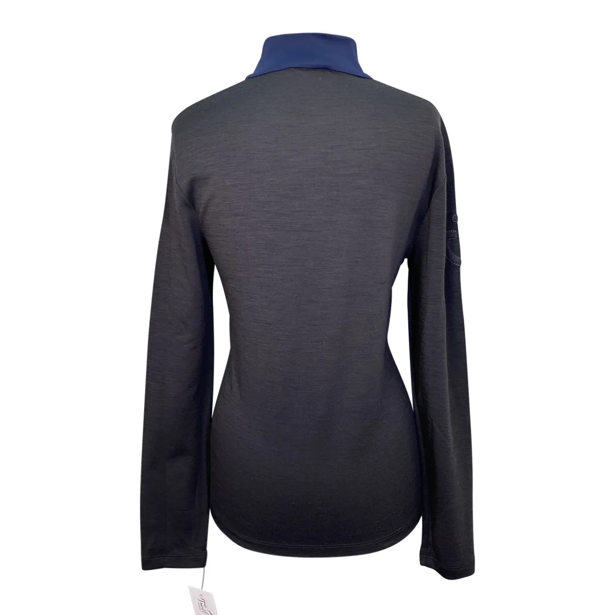 Cavalleria Toscana Tech Wool Half Zip Turtleneck in Navy/Black - Women's Medium