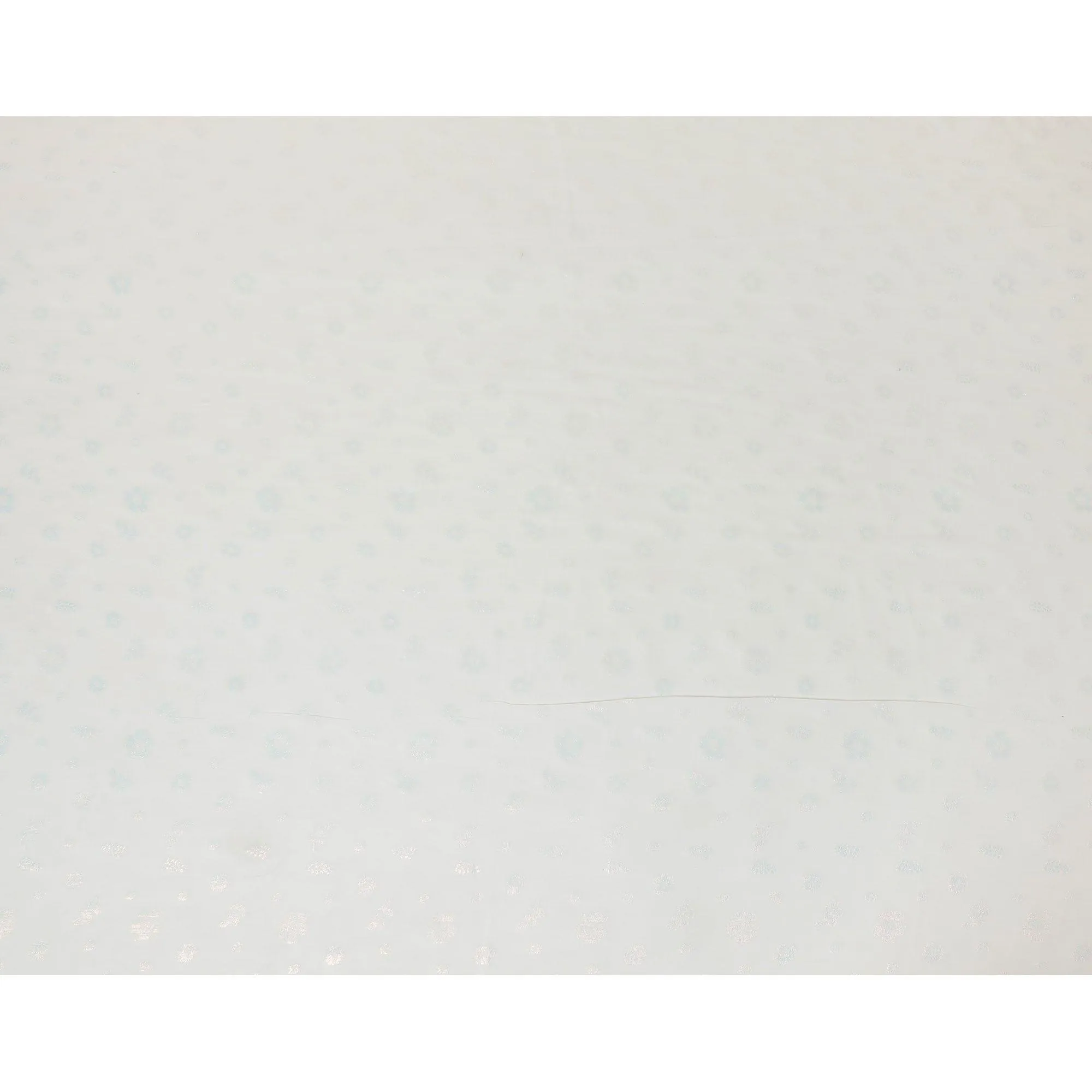 Cream synthetic chiffon fabric with same tone metallic lurex in floral design-D10131