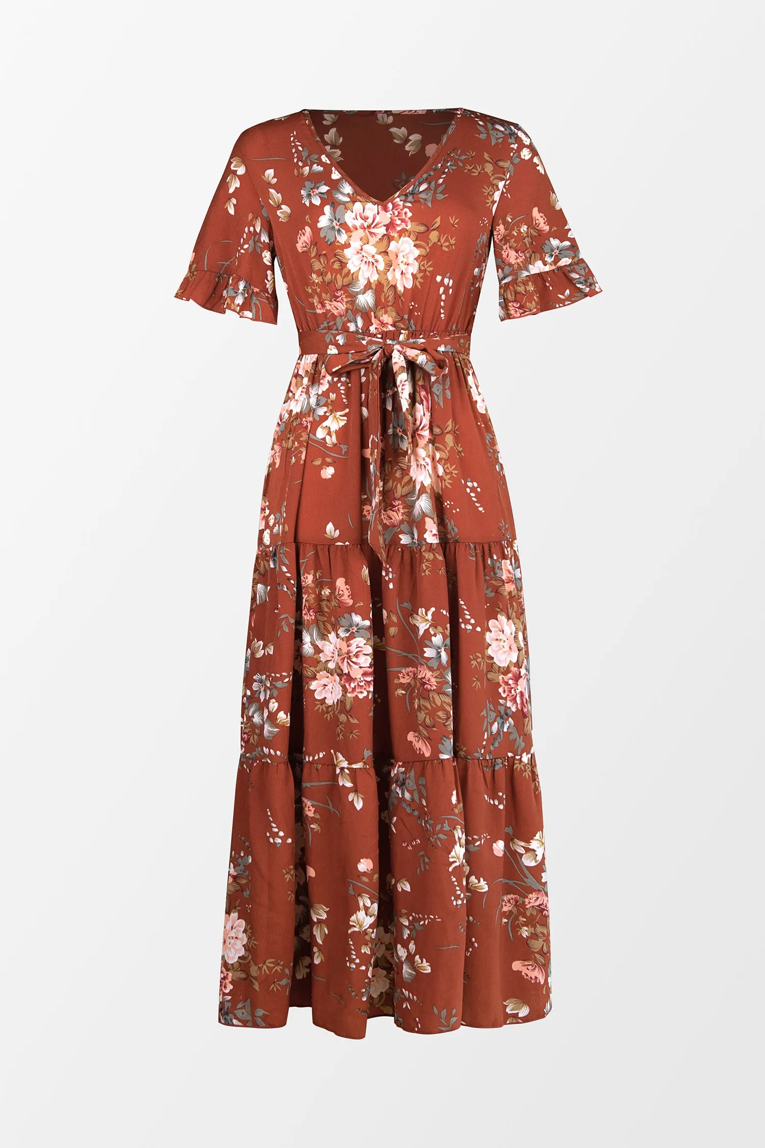 Devotion Belted Floral Print Dress