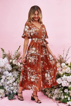 Devotion Belted Floral Print Dress