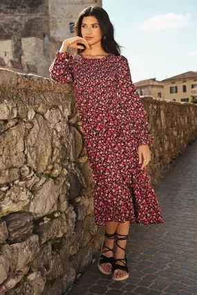 Ditsy Floral Smocked Maxi Dress