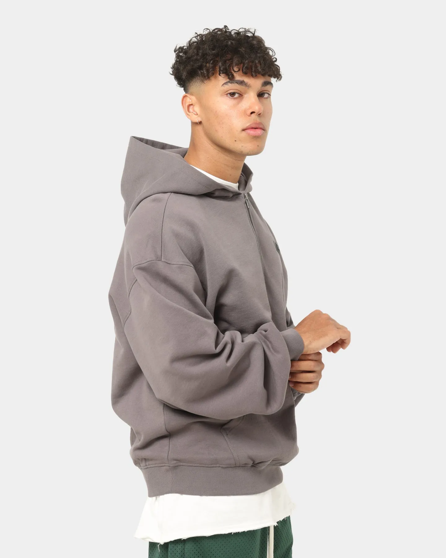 EN ES Origins Quarter Zip Hoodie Vintage Charcoal