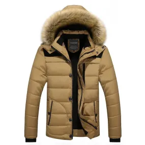 Fleece pälsdun bomullsparka för män