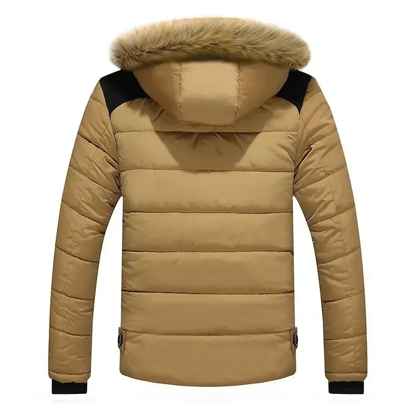Fleece pälsdun bomullsparka för män
