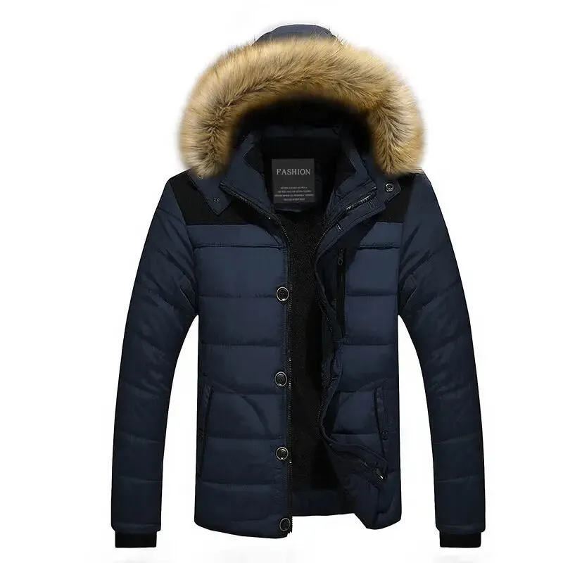 Fleece pälsdun bomullsparka för män