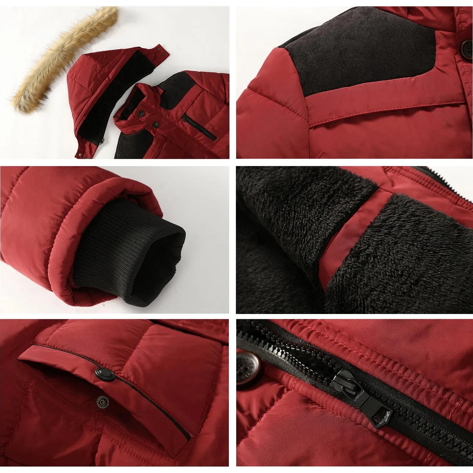 Fleece pälsdun bomullsparka för män