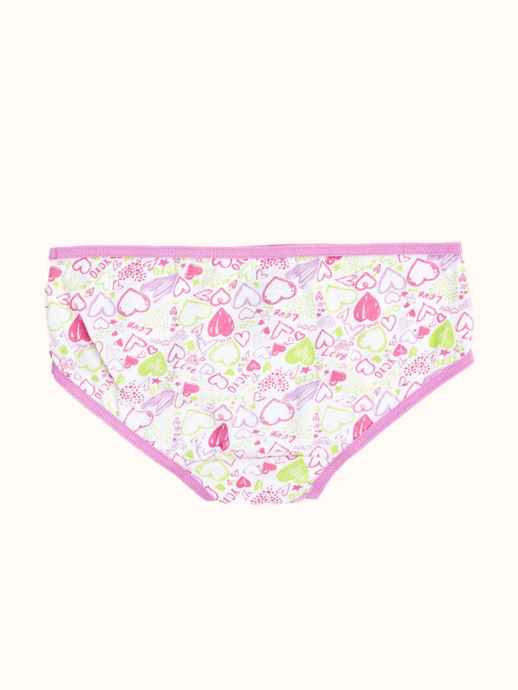 Girls' Cotton Hipster Underwear (10 Pack) - Colorful Hearts