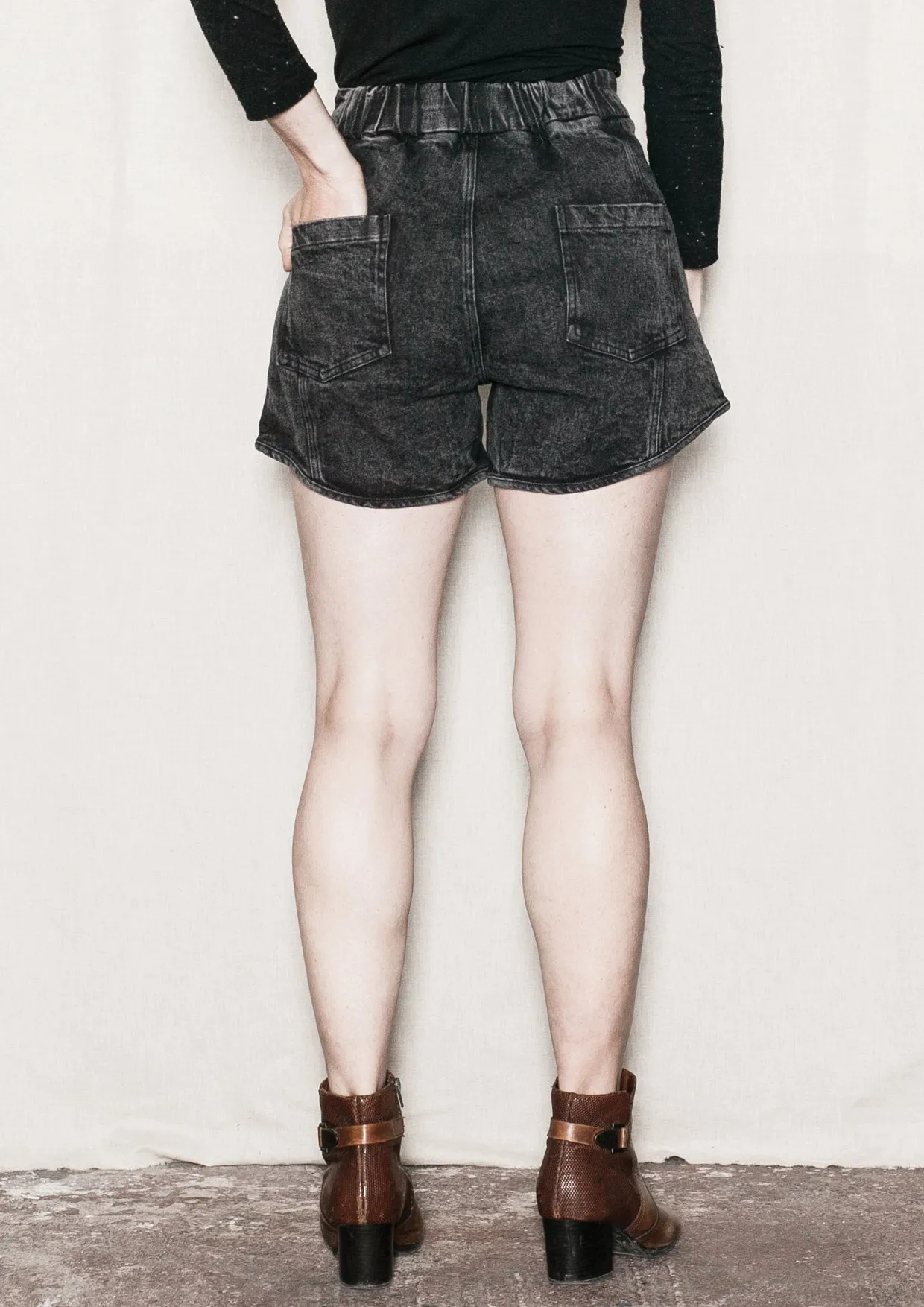 HIP SUMMER SHORTS - DENIM washed black