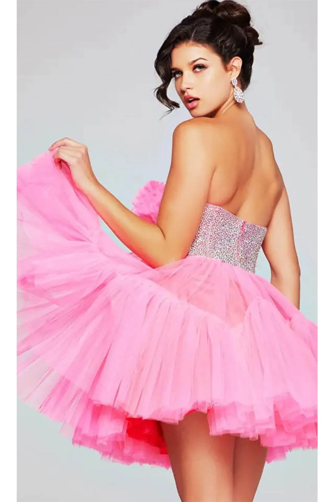 Jovani 40186 - Rhinestone Top Strapless Cocktail Dress