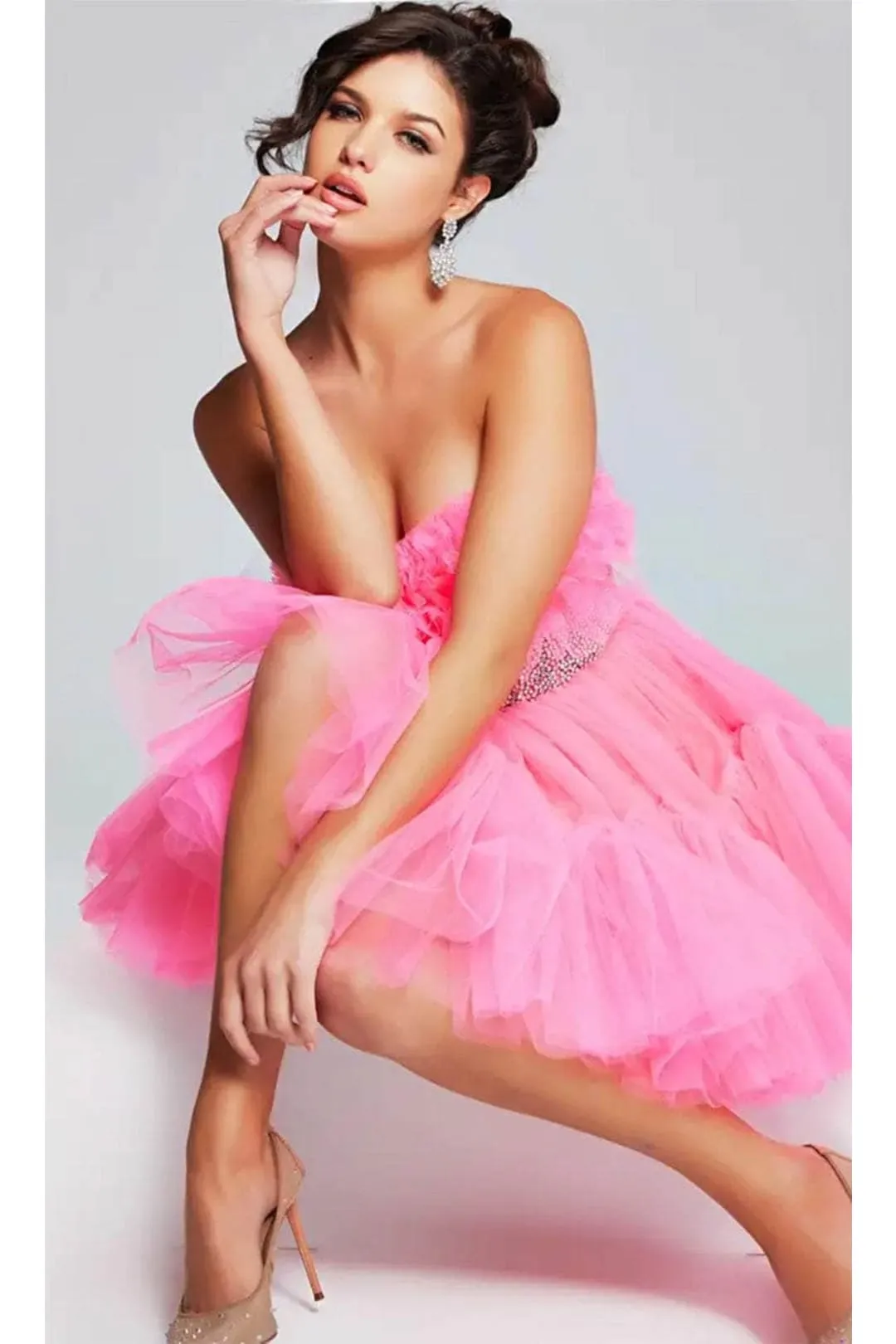 Jovani 40186 - Rhinestone Top Strapless Cocktail Dress