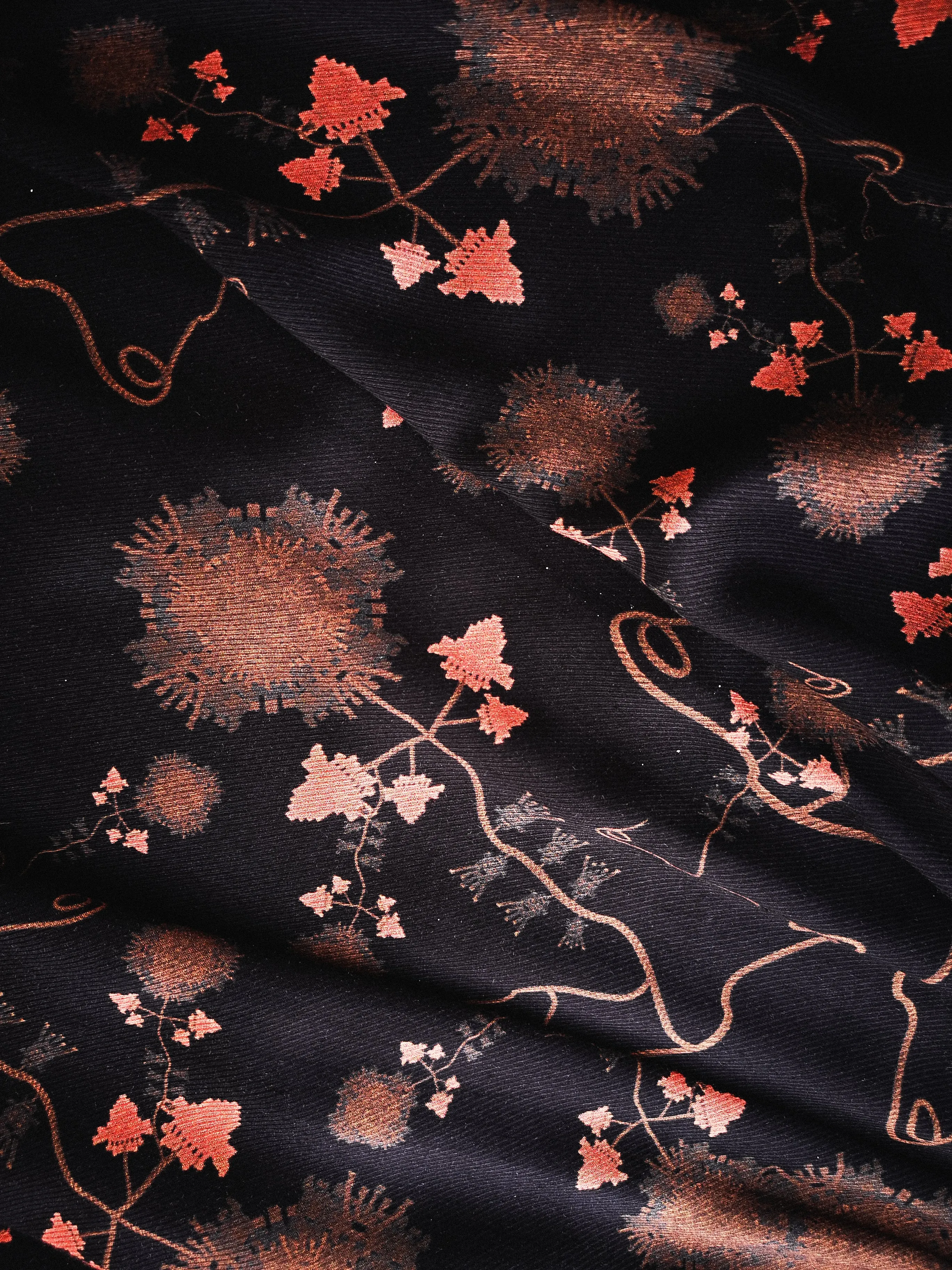 JUMPSUIT WIDE LEGS  - RAYON print rust/black