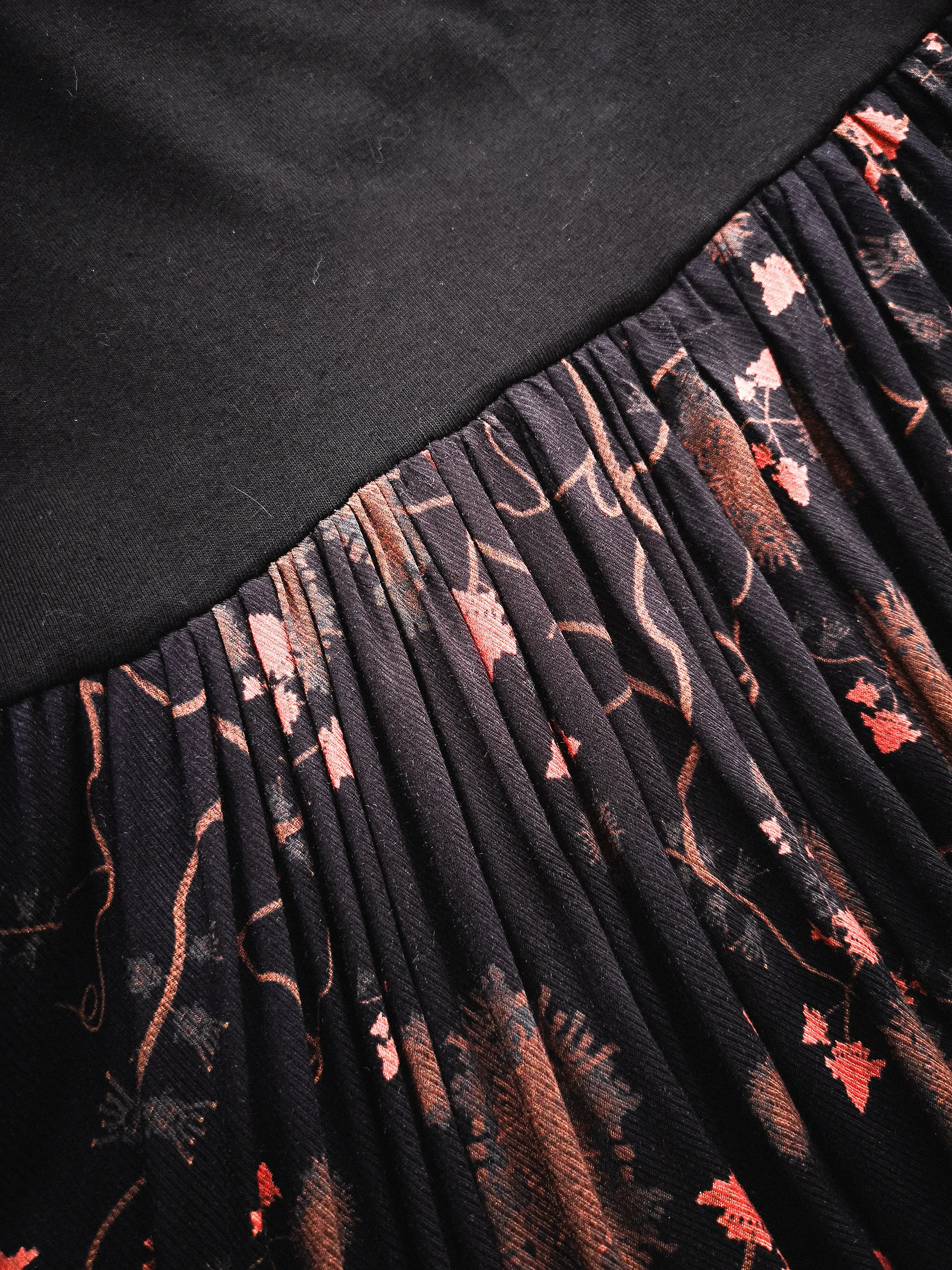 JUMPSUIT WIDE LEGS  - RAYON print rust/black