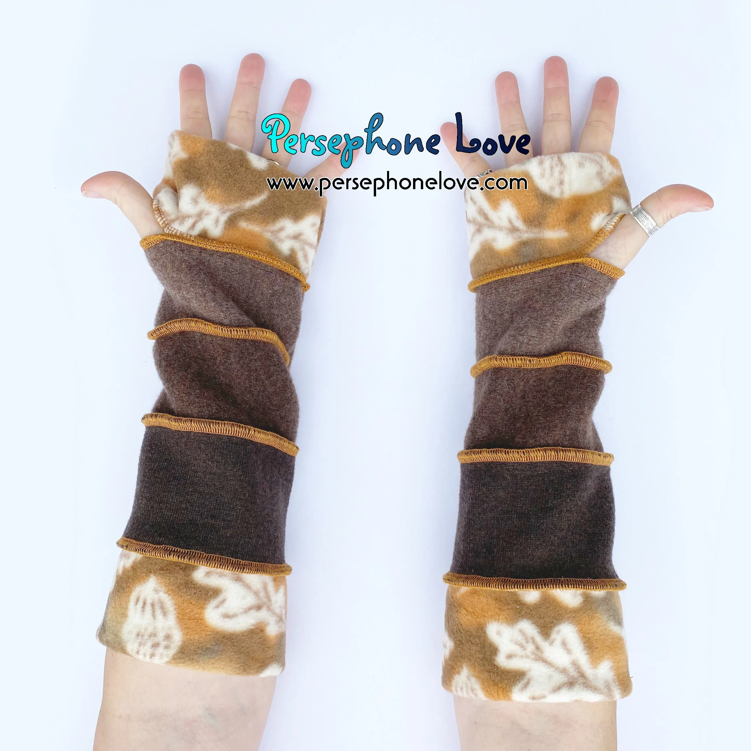 Katwise inspired needle-felted cashmere/merino upcycled sweater arm warmers -1728