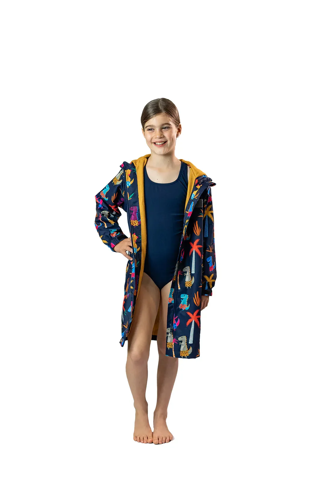 Kid's Schmik Convertible Swim Parka- Dinosaur Print