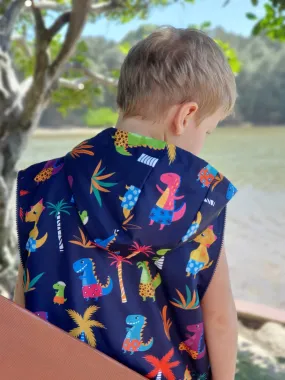 Kid's Schmik Convertible Swim Parka- Dinosaur Print