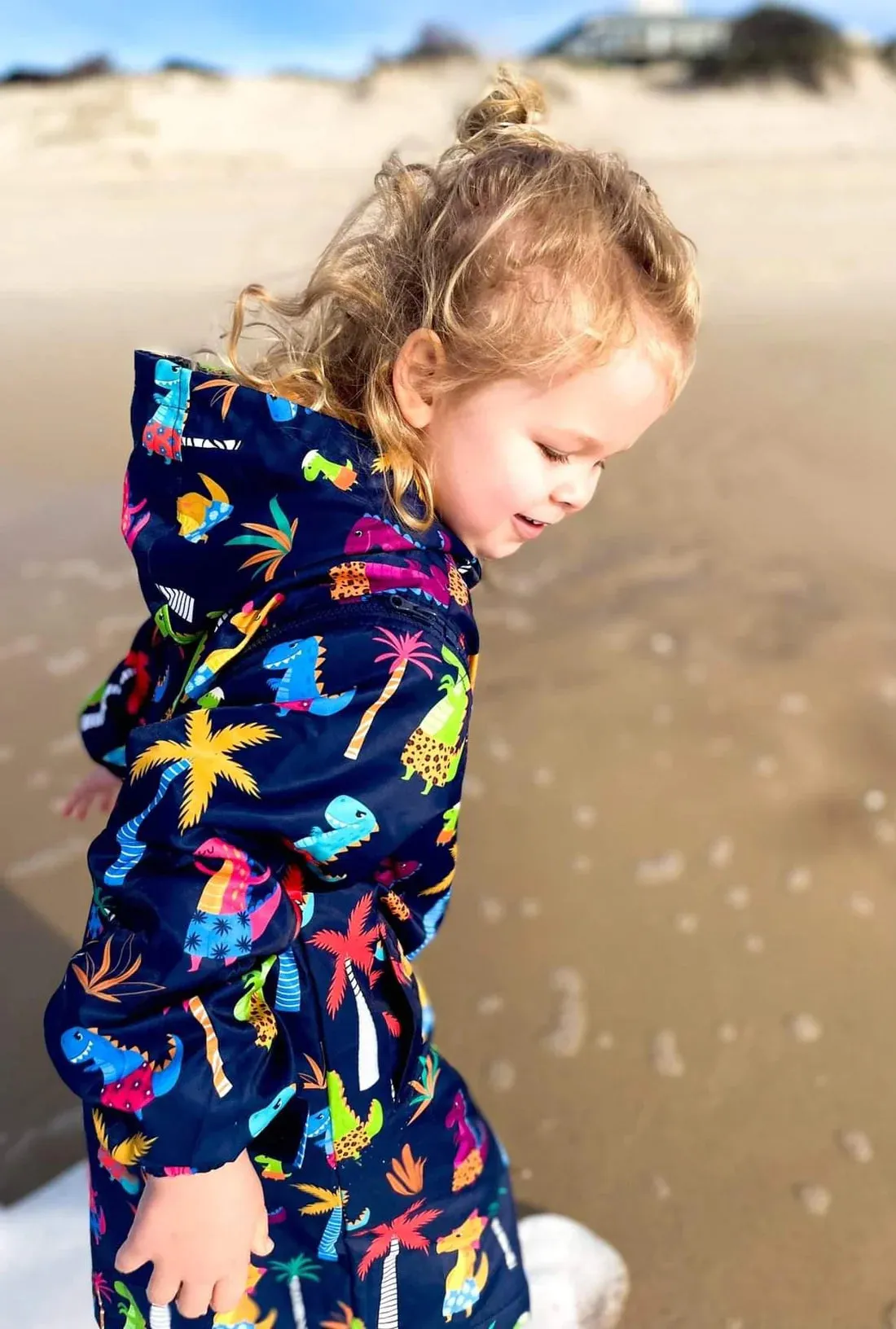 Kid's Schmik Convertible Swim Parka- Dinosaur Print