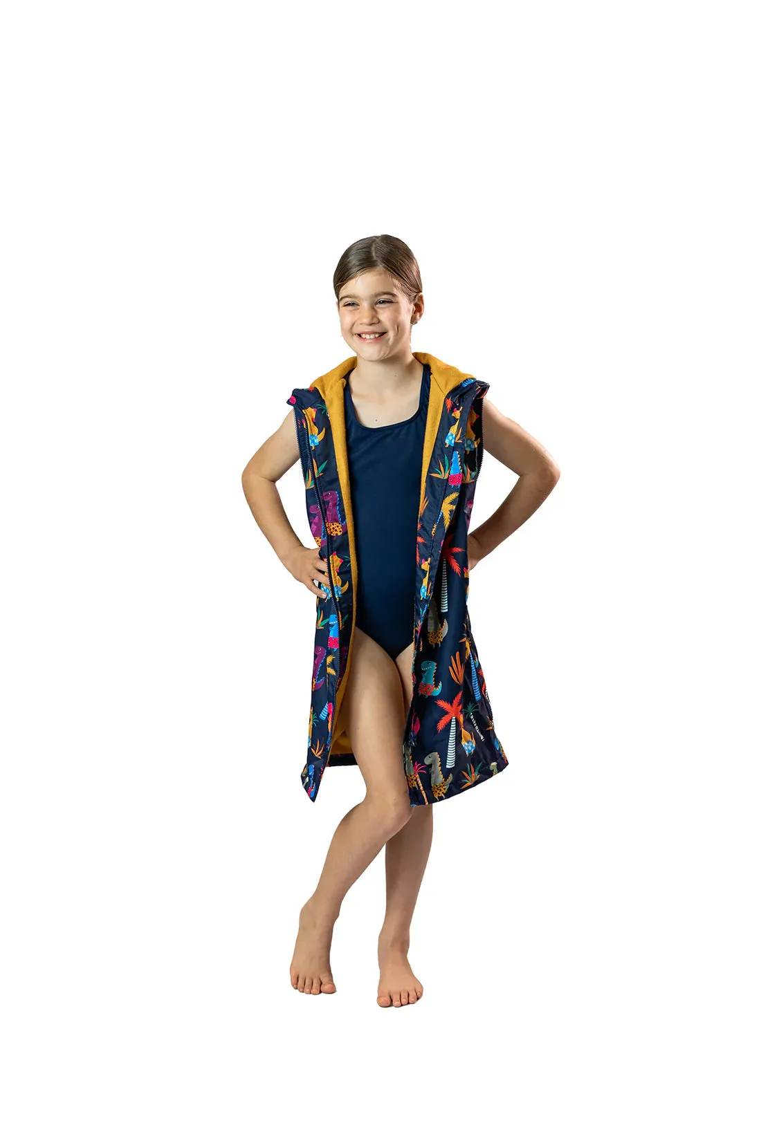 Kid's Schmik Convertible Swim Parka- Dinosaur Print