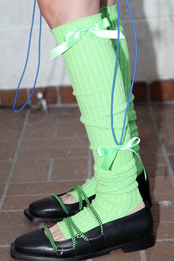 Kkco - Demi Pointe Nonna Leg Warmers: Celery