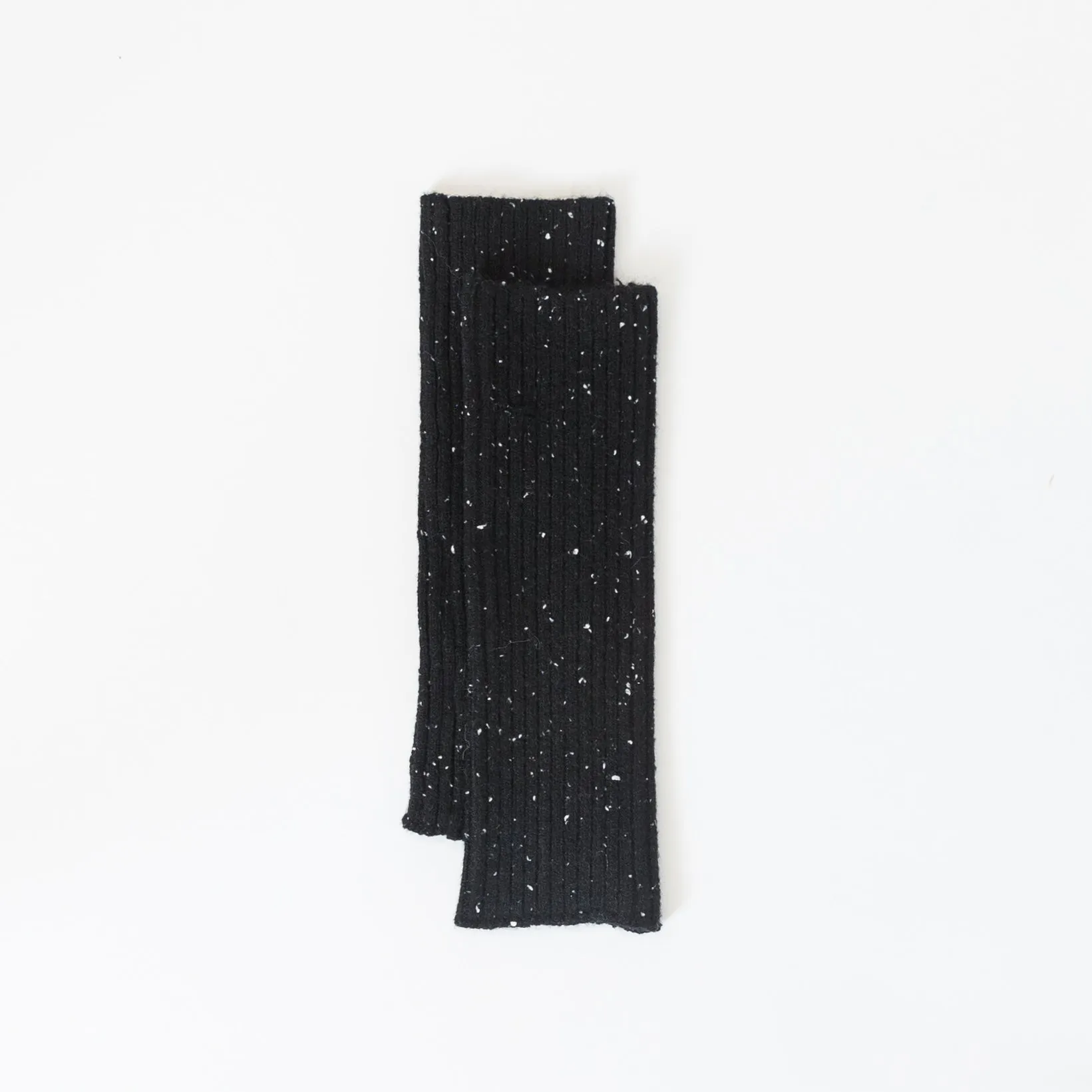 Knit Arm warmer / Sleeve Extender - Black Fleck