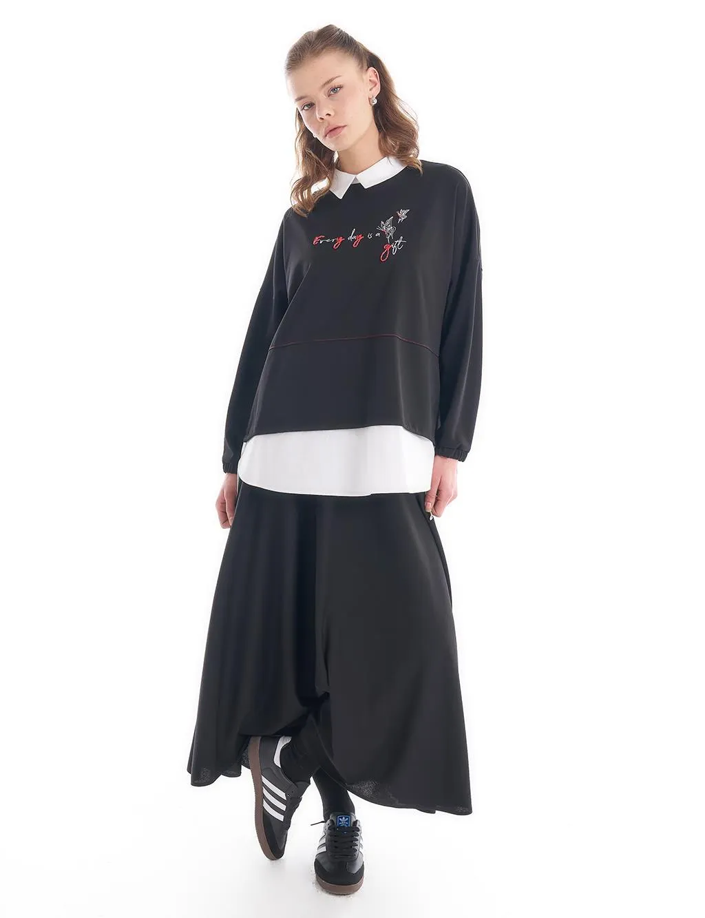 Layered Double Suit Black