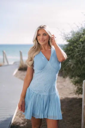 Owen Drop Waist Mini Dress- Blue