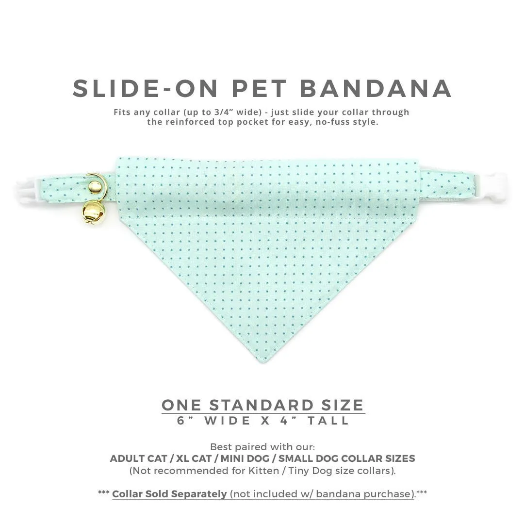Pet Bandana - "Mint To Be" - Pastel Mint Polka Dot Bandana for Cat   Small Dog / Spring, Easter, Summer / Slide-on Bandana / Over-the-Collar (One Size)