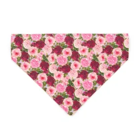 Pet Bandana - "Pretty in Peony - Purple" - Peonies Bandana for Cat   Small Dog / Slide-on Bandana / Over-the-Collar (One Size)