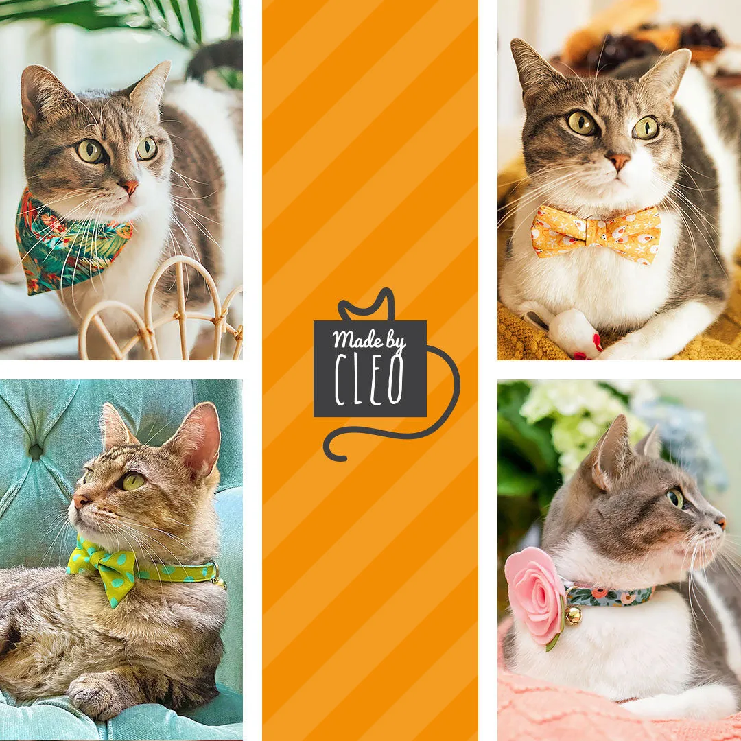 Pet Bandana - "Safari" - Leopard Animal Print Bandana for Cat   Small Dog / Slide-on Bandana / Over-the-Collar (One Size)