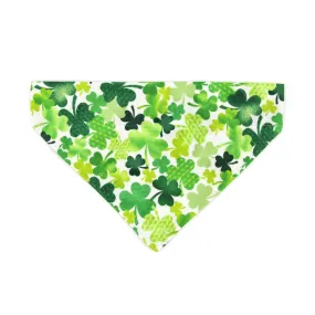 Pet Bandana - "Shamrock Spirit" - St. Patrick's Day Bandana for Cat   Small Dog / Irish, Clover / Slide-on Bandana / Over-the-Collar (One Size)