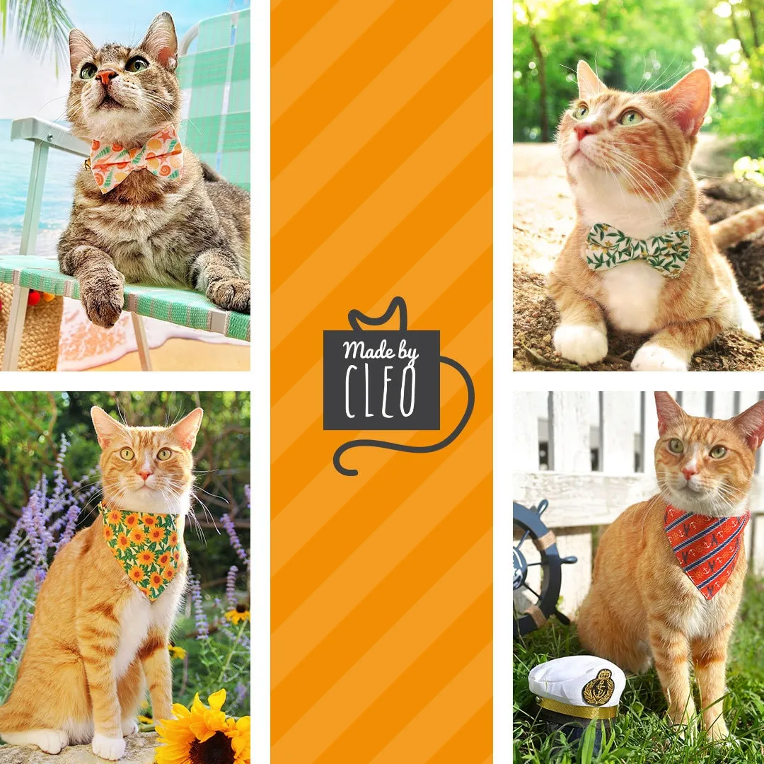Pet Bandana - "Sunflowers" - Yellow Floral Bandana for Cat   Small Dog / Slide-on Bandana / Over-the-Collar (One Size)