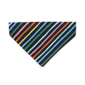 Rifle Paper Co® Cat Bandana - "Cape Cod" - Rainbow Stripe Bandana for Cat   Small Dog / Summer / Nautical / Slide-on Bandana / Over-the-Collar