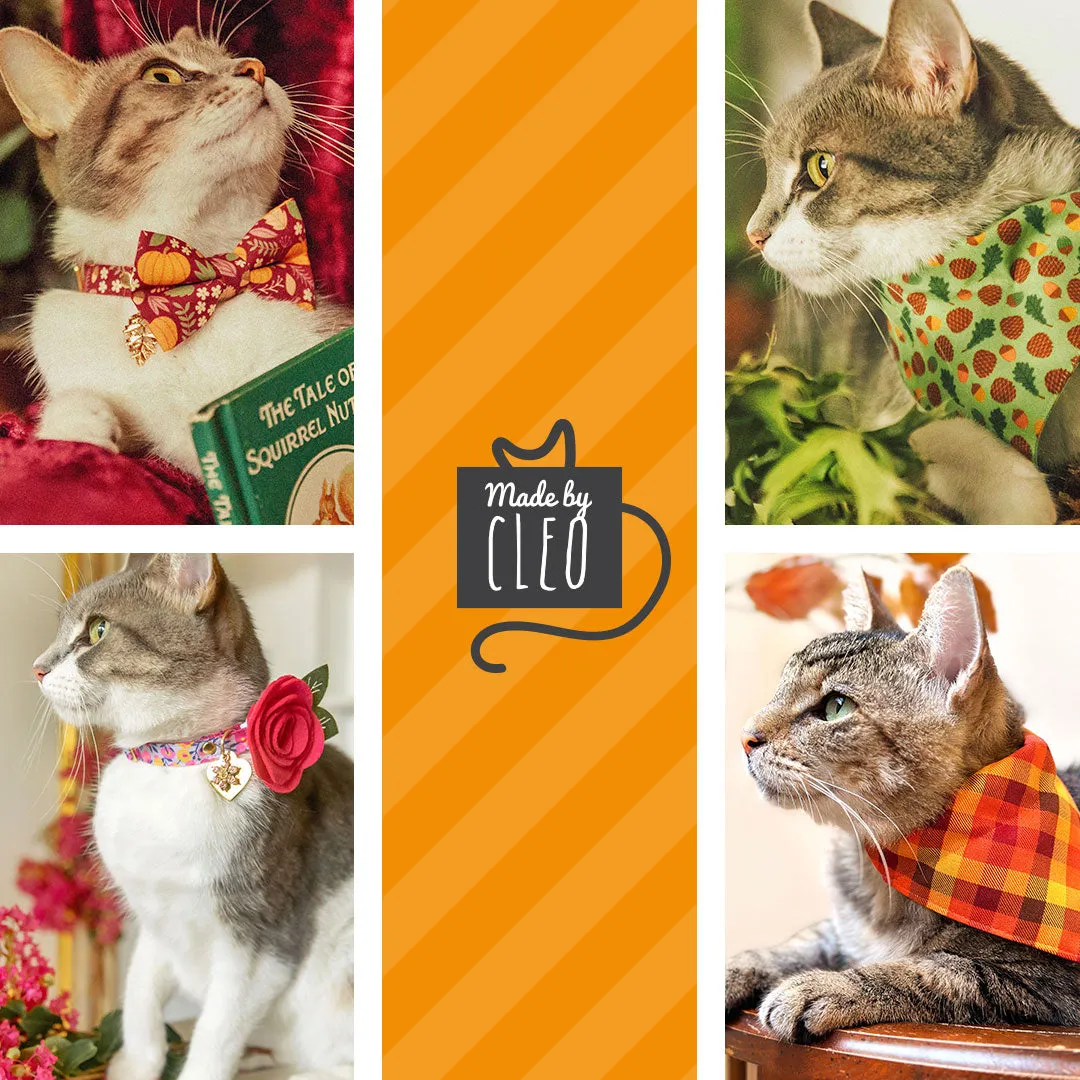 Rifle Paper Co® Cat Bandana - "Noir" - Black & Gold Star Bandana for Cat Collar or Small Dog Collar / Slide-on Bandana / Over-the-Collar (One Size)