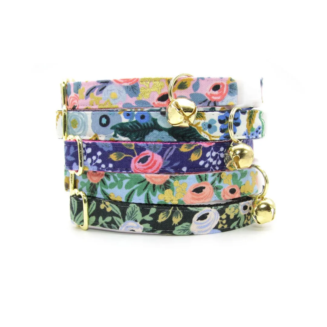 Rifle Paper Co® Pet Bandana - "Belladonna" - Black Floral Bandana for Cat   Small Dog / Slide-on Bandana / Over-the-Collar (One Size)