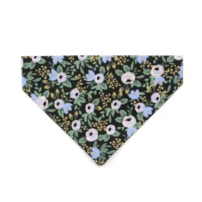 Rifle Paper Co® Pet Bandana - "Belladonna" - Black Floral Bandana for Cat   Small Dog / Slide-on Bandana / Over-the-Collar (One Size)
