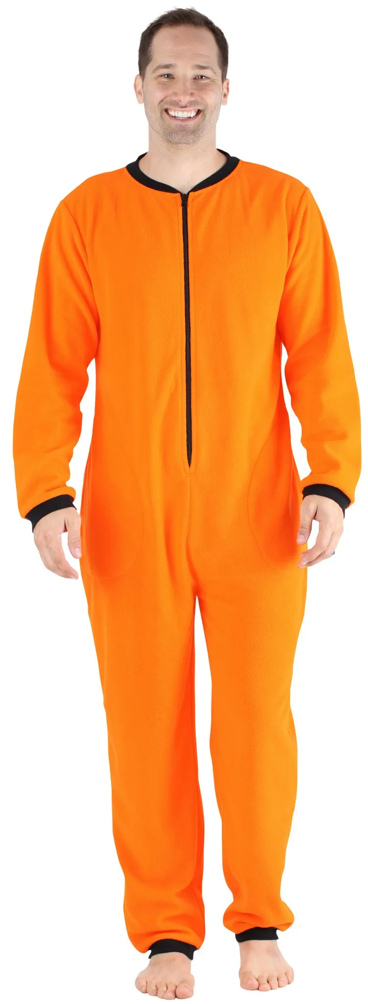 Sleepyheads Men’s Fleece Non-Footed Solid Color Onesie Pajamas Jumpsuit
