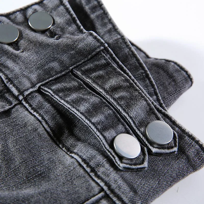 Slimming High-Waisted Black Elasticity Pencil Slim-Fit Jeans