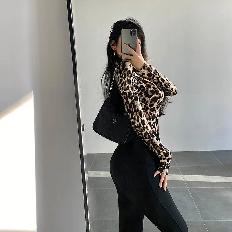 Turtleneck Long-Sleeve Jumpsuit