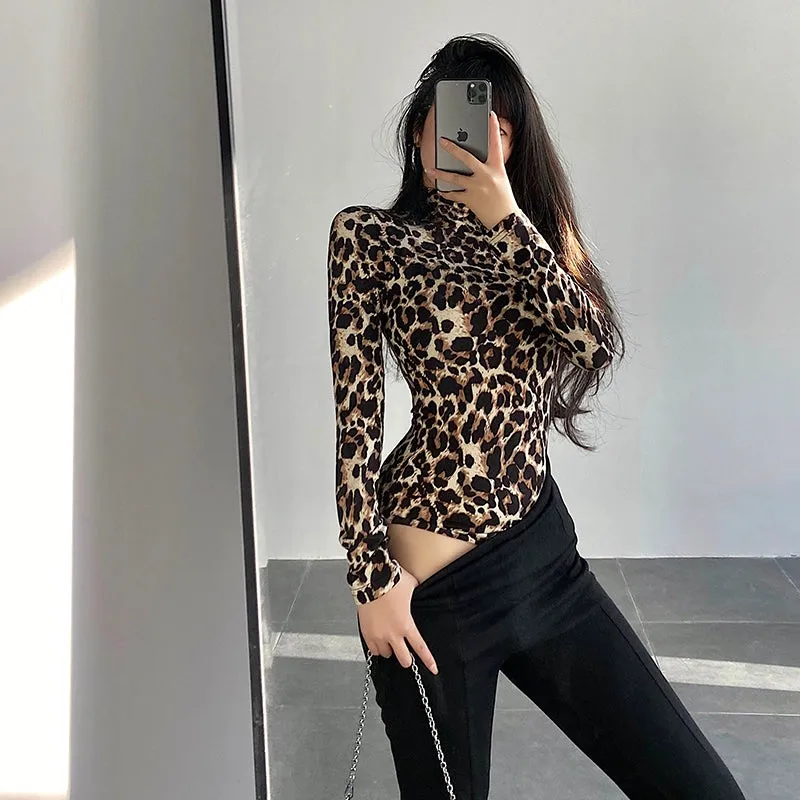 Turtleneck Long-Sleeve Jumpsuit