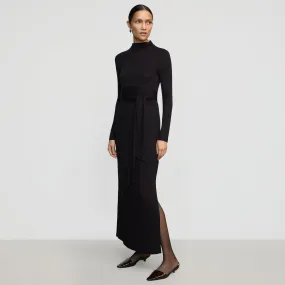 Vero Tie-Front Long-Sleeve Dress