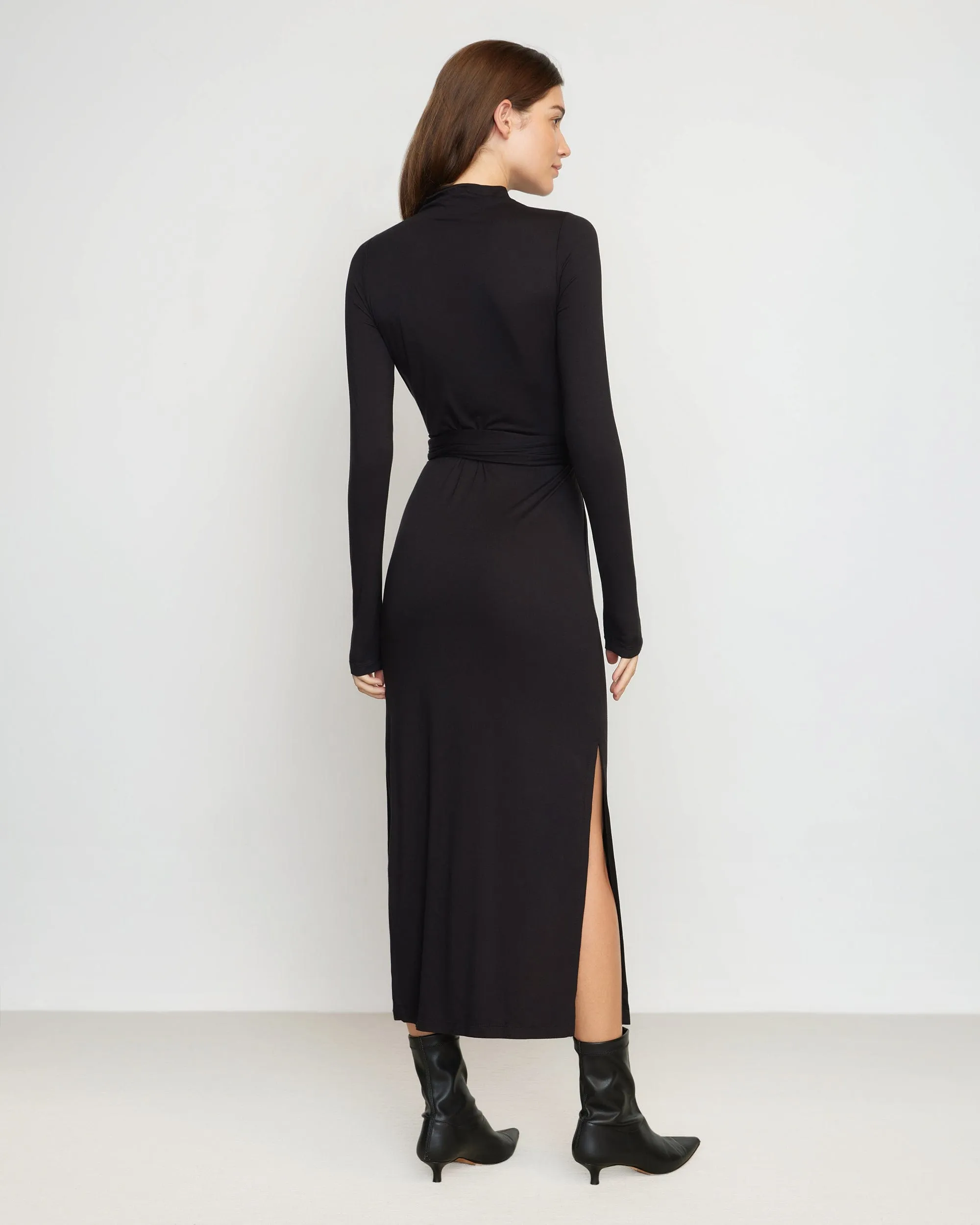 Vero Tie-Front Long-Sleeve Dress