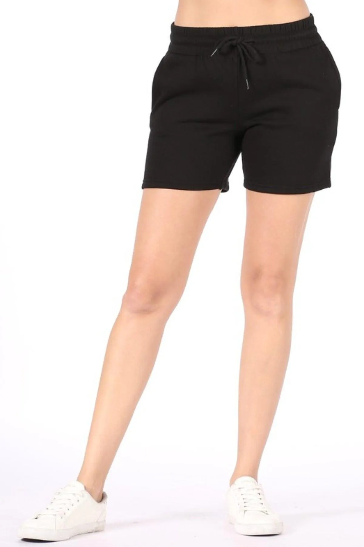 Women's Plus Size Long Fleece Sweat Shorts